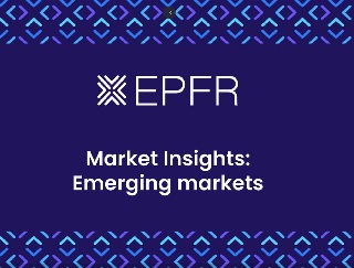Image of EPFR white logo on dark blue background, with additional text saying 'Market Insights: Emerging markets'.