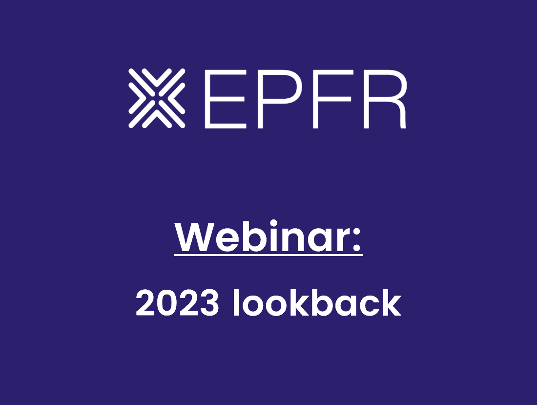 Thumbnail with text reading: 'EPFR webinar: 2023 lookback'.